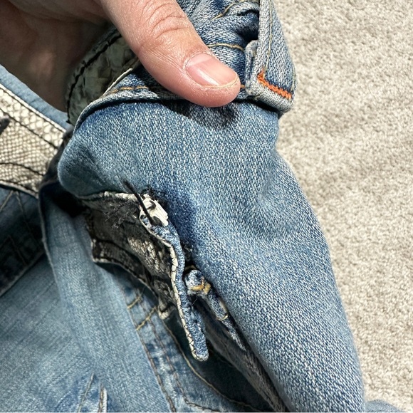 True Religion Women’s Snakeskin Flap Pockets Joey Boot Cut Jeans Low Rise 30 - Picture 15 of 15